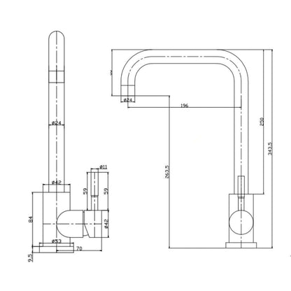 Freestanding Kitchen Faucet in Stainless Steel