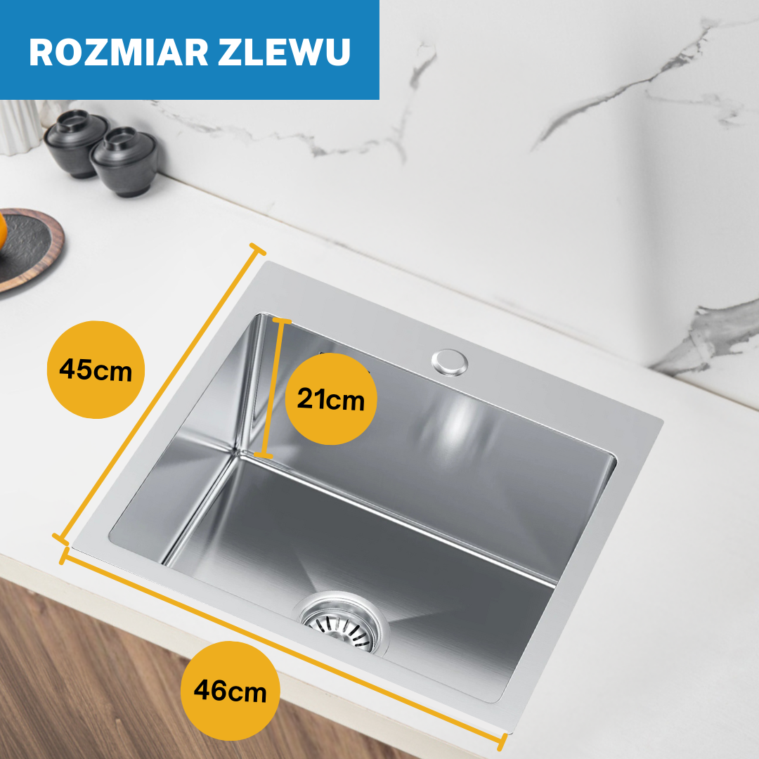 Zlewozmywak Stalowy 46x45cm w kolorze INOX od VELAZO.