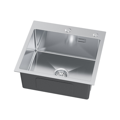 Zlewozmywak Ze Stali Nierdzewnej 48x45cm z otworem na baterię + Syfon - od VELAZO.