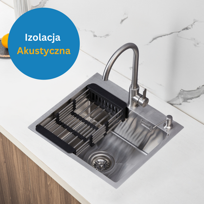 Single-bowl steel sink 55x45 cm INOX from Velazo. 