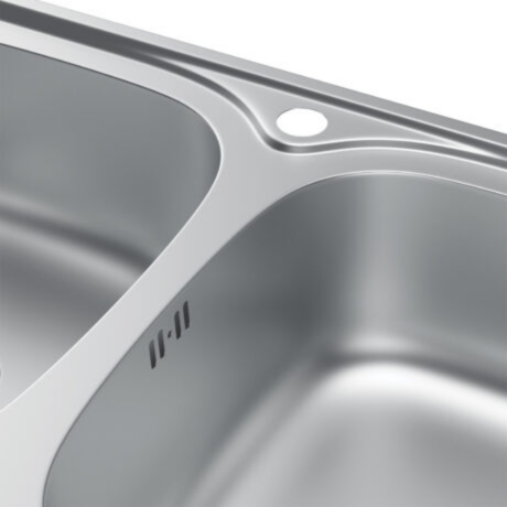 Zlewozmywak Stalowy 80x50 cm Dwukomorowy z Otworem i Syfonem od Velazo.