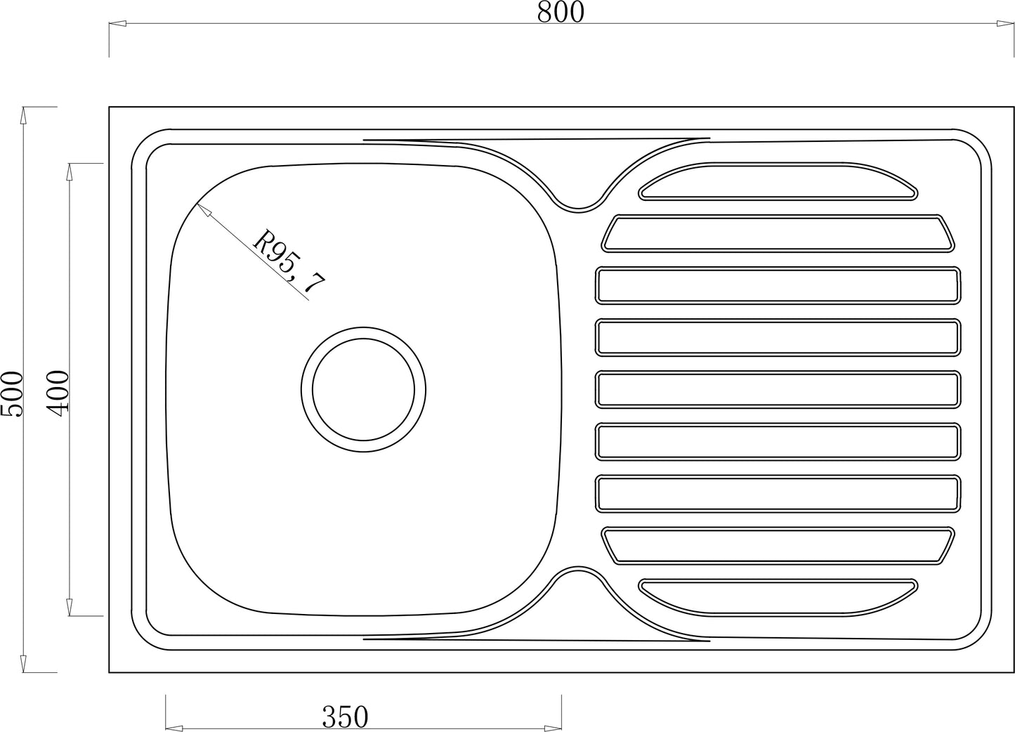 Zlewozmywak Stalowy 80x50 cm z Ociekaczem INOX Lewy/Prawy od Velazo.