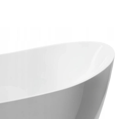 Wanna wolnostojąca Balneo PARMA 170x72 cm – biała akrylowa z ramą stalową i korkiem Click-Clack złoto lustrzane