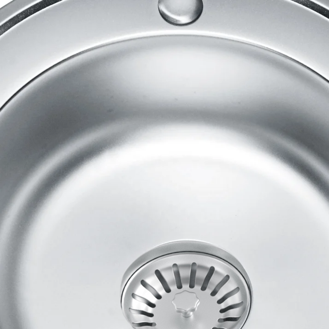Zlewozmywak Kuchenny Okrągły 510 mm Inox – Stal Nierdzewna, Wpuszczany, 1 Komora