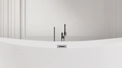 Wanna wolnostojąca Balneo PARMA Chrome 170x72 cm biała akrylowa z przelewem i korkiem Click-Clack chrom