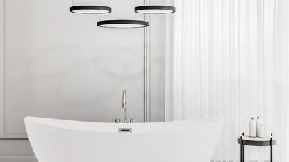 Wanna wolnostojąca Balneo PARMA Chrome 170x72 cm biała akrylowa z przelewem i korkiem Click-Clack chrom