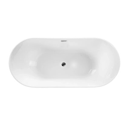 Wanna wolnostojąca Balneo PARMA Chrome 170x72 cm biała akrylowa z przelewem i korkiem Click-Clack chrom
