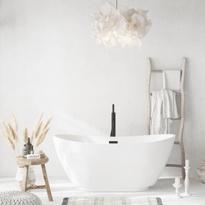 Wanna Wolnostojąca Balneo PARMA 170x72 cm Biała z Czarnym Przelewem i Korkiem Click-Clack