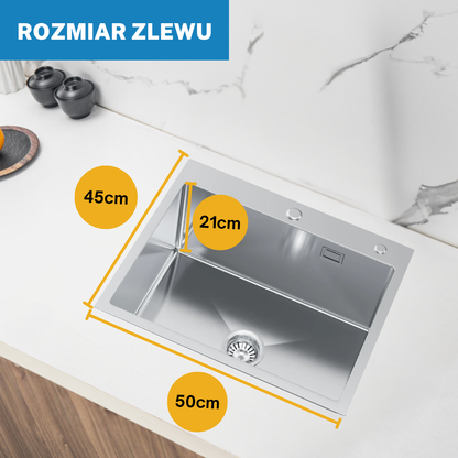 Einzelbecken Stahlspüle 50x45 cm INOX von Velazo.