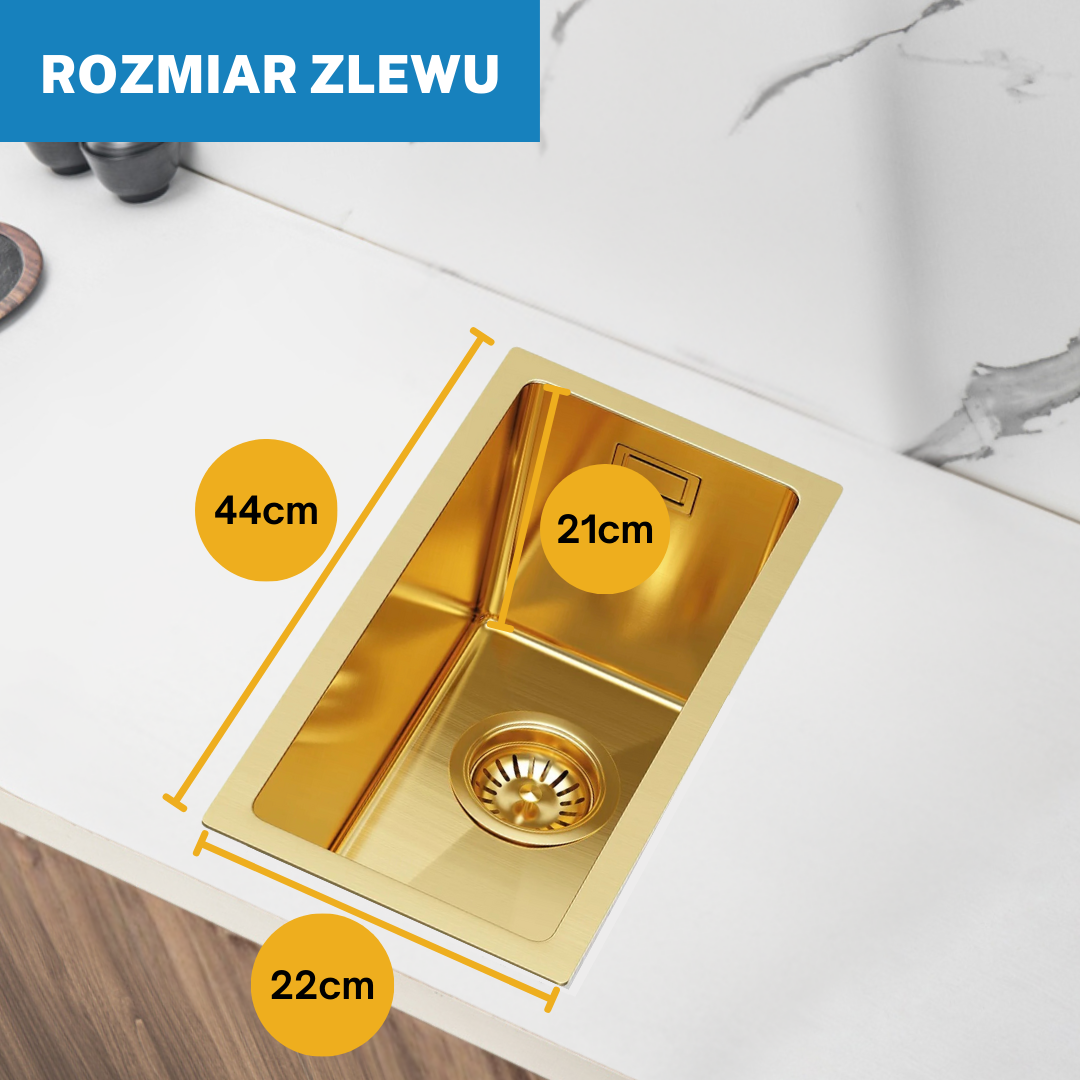 Small Kitchen Sink PVD Black - 22x44cm from Velazo.