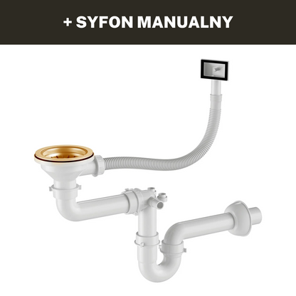 Single bowl sink with drainer 78x49cm L Gold PVD from Velazo.