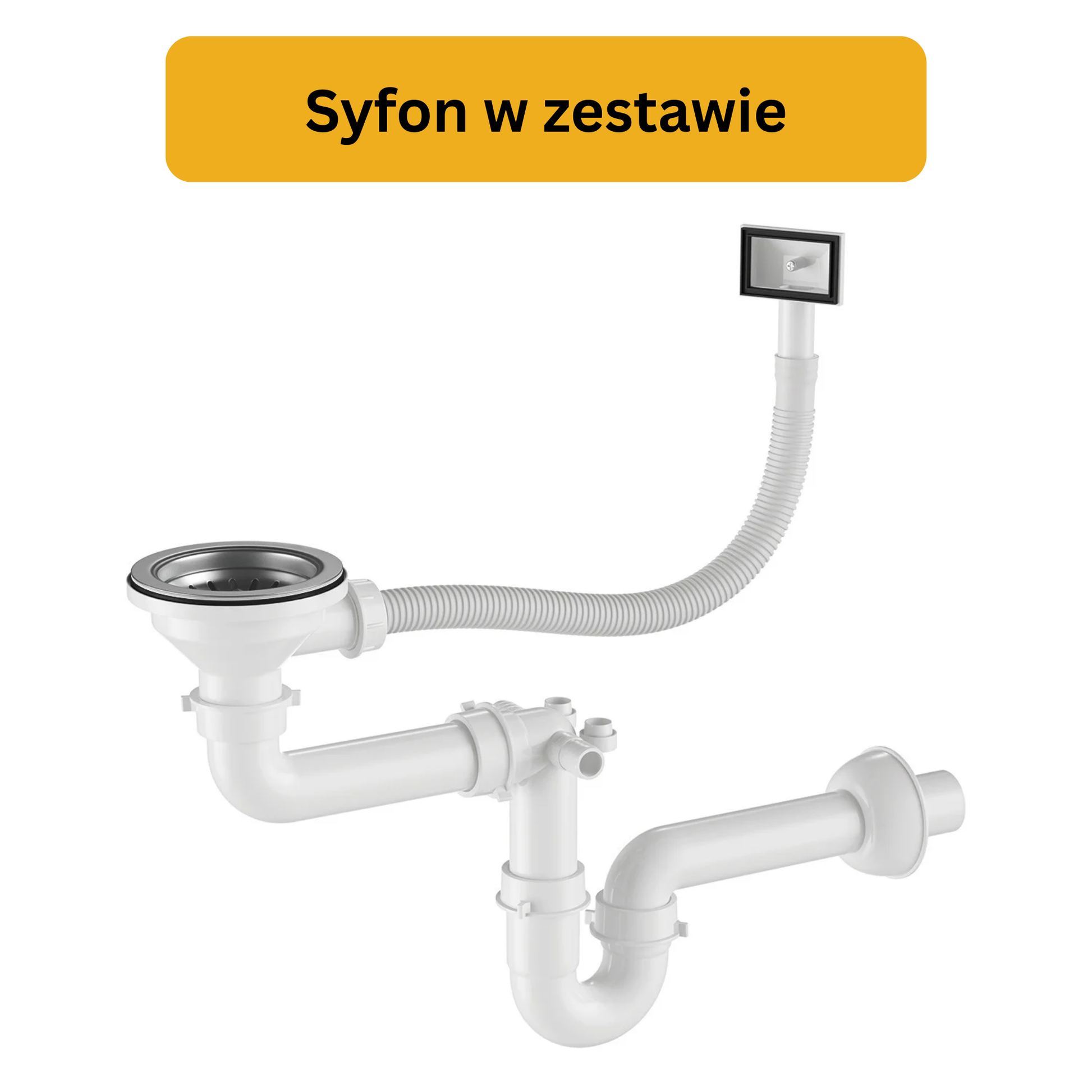 Zlewozmywak Jednokomorowy Stalowy 54x44cm w kolorze PVD Grafitowy + Syfon - od VELAZO.