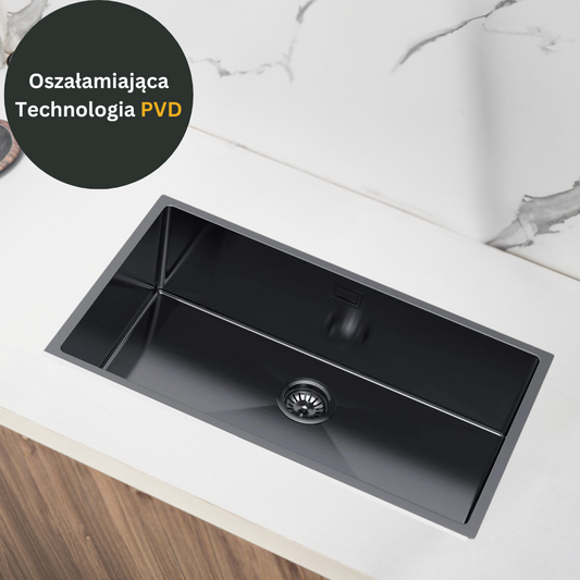 Large single-bowl sink - 74x44cm