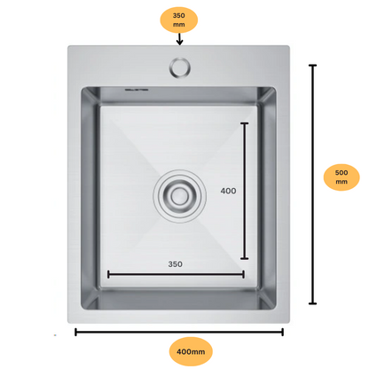 Inox steel sink 40x50cm from Velazo.