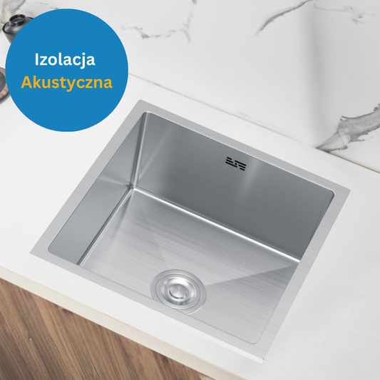 Single-bowl steel sink - 47x45cm from Velazo. 