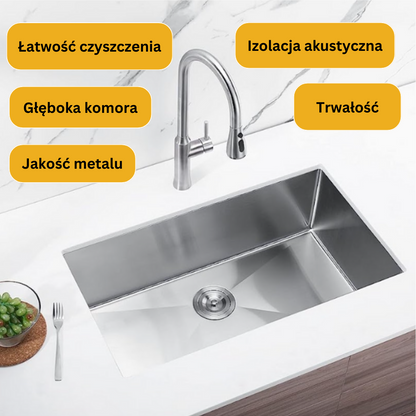 Single-bowl steel sink - 74x44cm from Velazo.