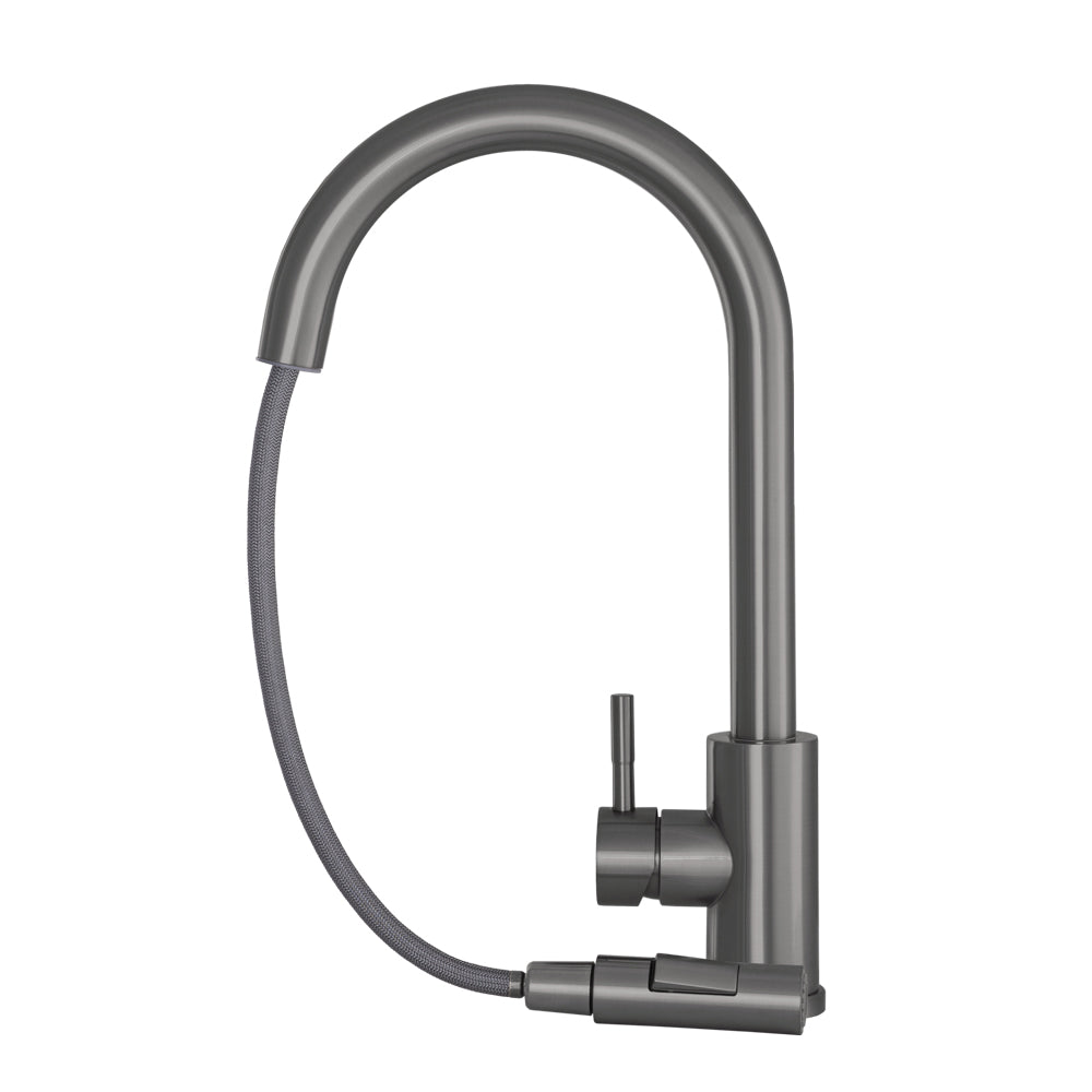 Gun Gray Kitchen Faucet with Pull-Out Spout