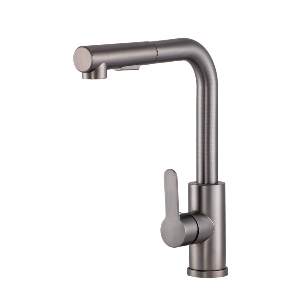 Gun Gray Kitchen Faucet with Pull-Out Spout