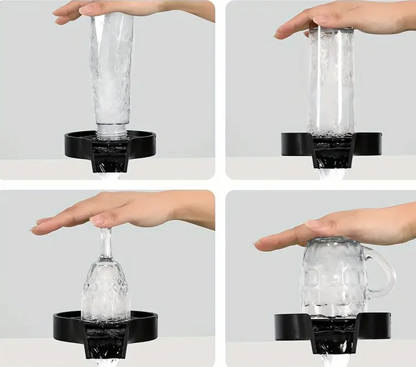 Automatic sink washer for glasses, cups, bottles