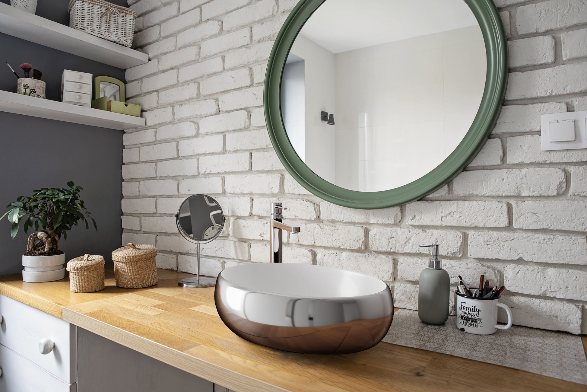 Umywalka nablatowa Fresco chrom