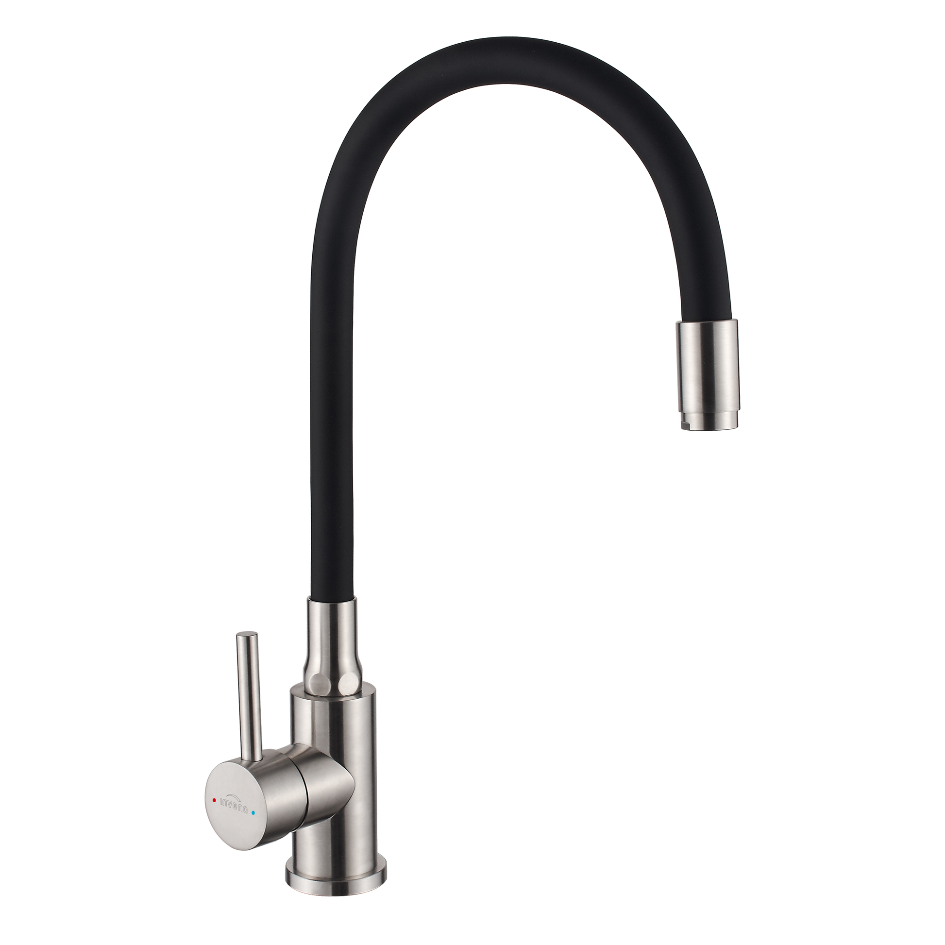 Bateria zlewozmywakowa z elastyczną wylewką Silva, inox/czarna.
