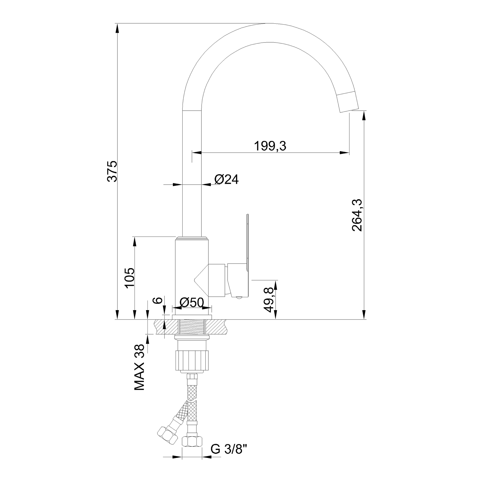 Bateria zlewozmywakowa Iron czarny/inox